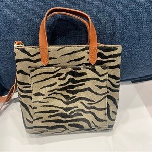 MADEWELL ZEBRA SMALL TRANSPORT CROSSBODY BAG NWT